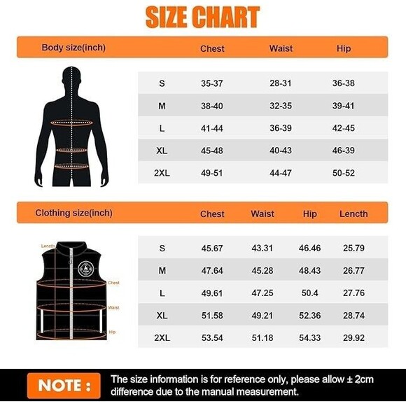 TTYHC Heated Vest for Men Women with 15000mAh Battery, Lightweight Heated  XXL - Picture 7 of 7